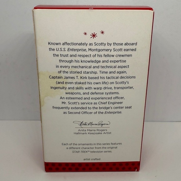 2013 Hallmark Star Trek Legends Chief Engineer Montgomery Scott Ornament - Picture 4 of 5